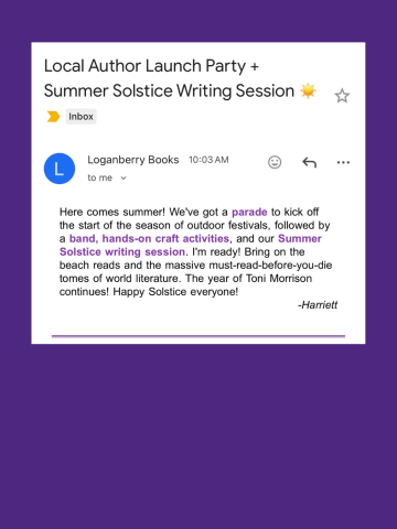 Sample image of Loganberry newsletter