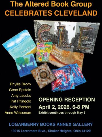 multiple works of book art against black background