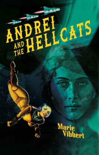 Book cover with overlapping images of rockets, a retro woman astronaut and a closeup face
